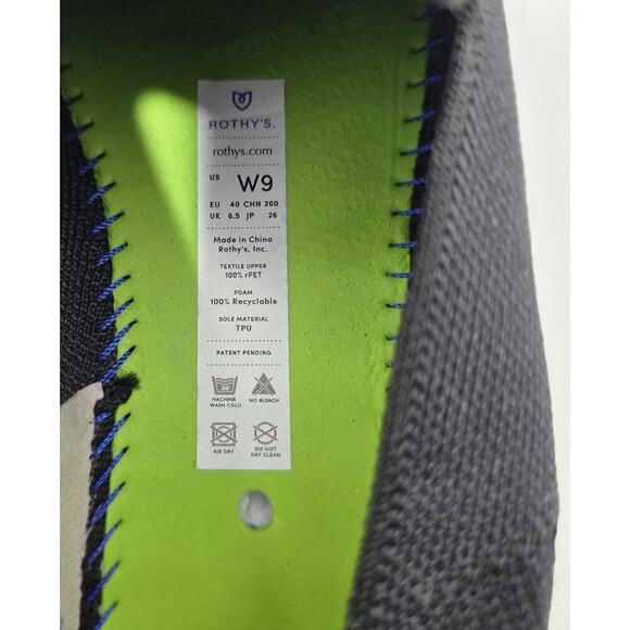 Rothy’s The Original Slip On Sneaker Black Solid Women's Size 9 Knit - Picture 8 of 9